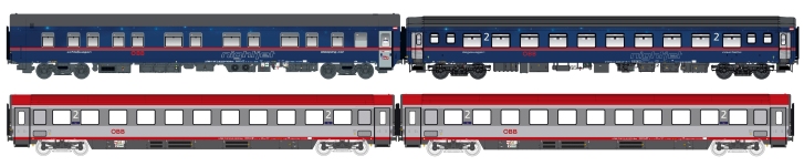 L.S. Models LS97033 - H0 - 4-tlg. Set Nachtzugwagen NJ 408, ÖBB, Ep. VI - Set 1